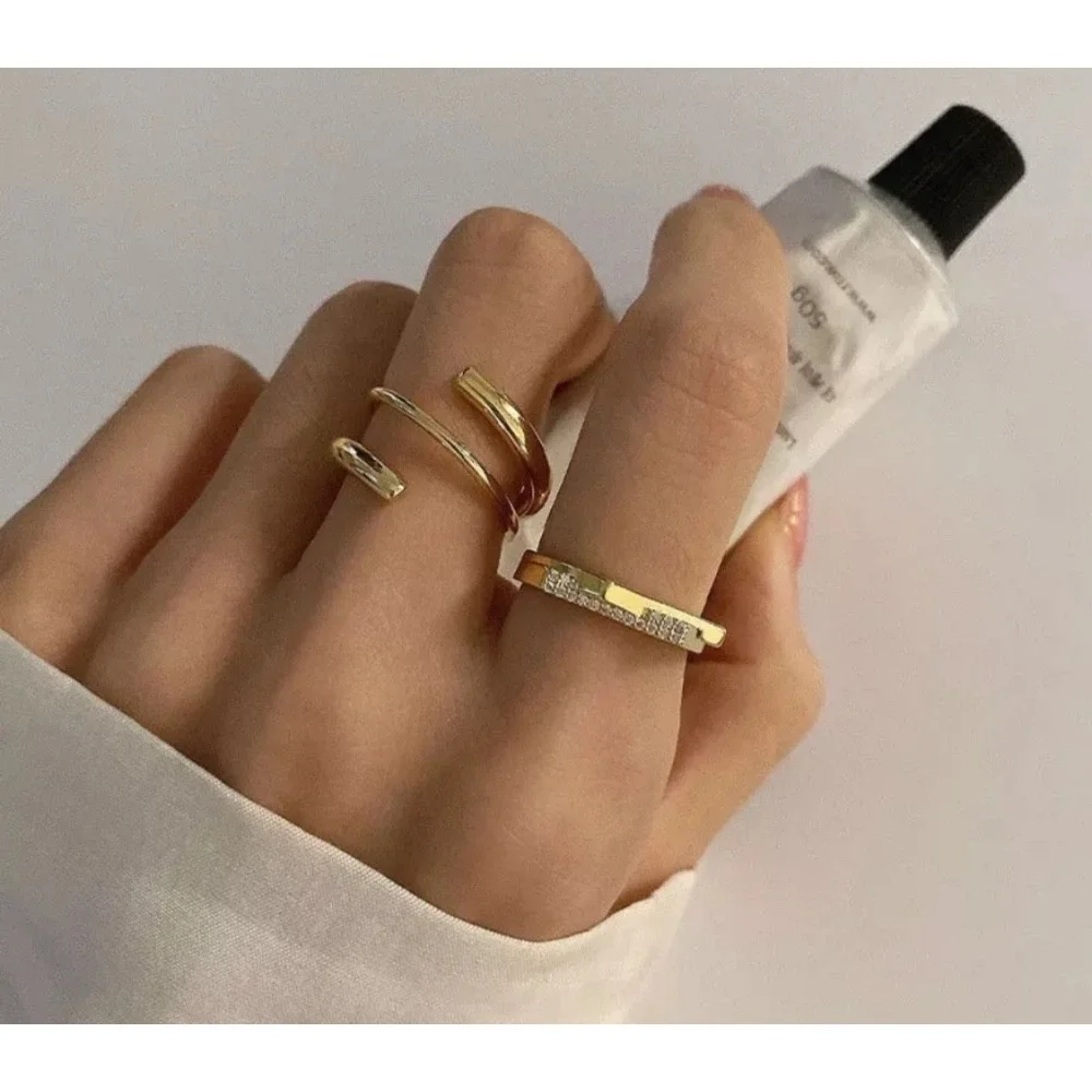 NEW Coil Ring Adjustable Wrap Gold Plated Sterling Silver Minimalist‎ Jewelry